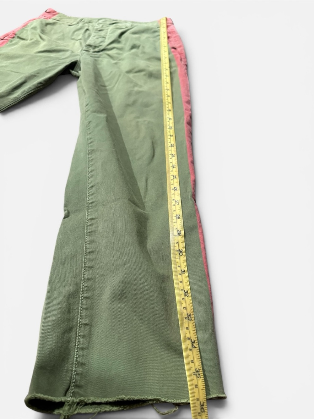 Mother The Shaker Prep Fray Pants in Fatigue Green Women’s Size 26 - Picture 13 of 14